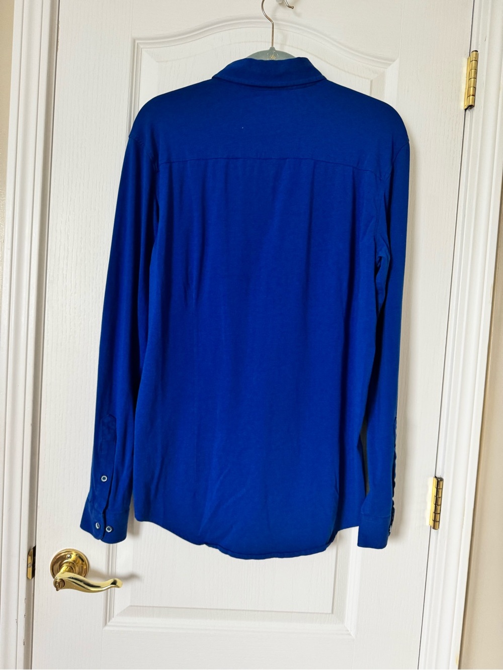 Buttercloth Blue Long Sleeve Button Front Shirt Mens Large Soft Stretch - Picture 4 of 4